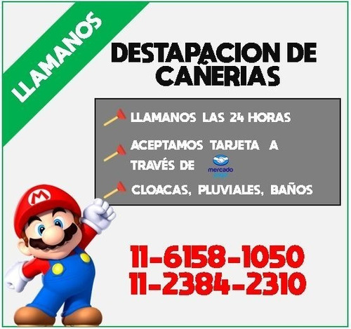 Destapaciones Cañerias Cloacas Pluvial Avellaneda