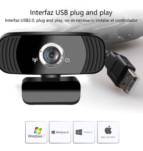 Imagen 7 de 10 de Cámara Web Usb Hd De 1080p Con Micrófono Para Computadora