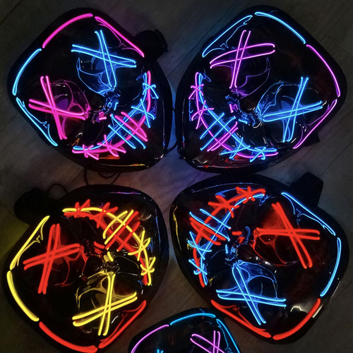 Máscara Led Popular De Halloween Que Brilla En La Oscuridad,