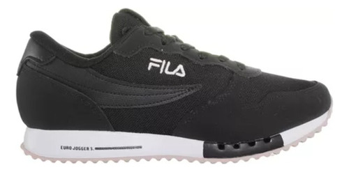 Zapatillas Fila Euro Jogger Sport Mujer Negro/rosa