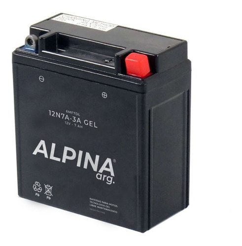Imagen 2 de 4 de Bateria Alpina 12n7a-3a Gel Libre De Mantenimiento Cuotas
