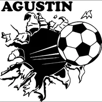 Comprar Vinilos Decorativos Pelota Futbol Que Rompe Pared Con Nombre