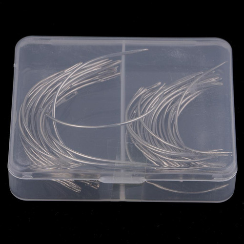 2 X 50 Agujas Curvas Para Tejer / Coser El Cabello Para La