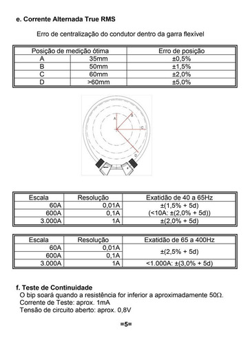 Amperímetro Ad-5200 Icel 6000 Tensão Dc/ac