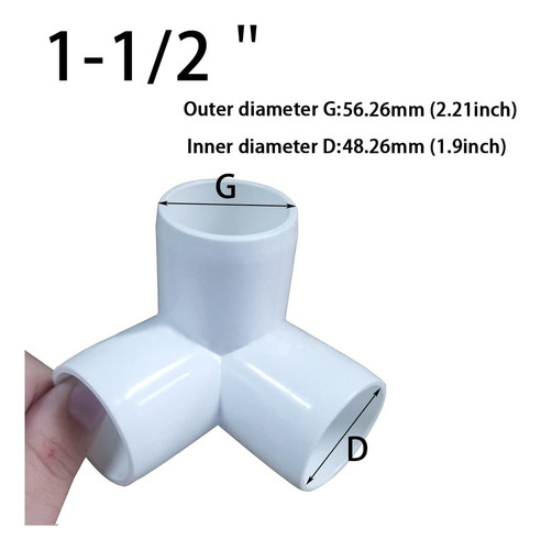 Conector T De Pvc De 11/2 Pulgadas, Conector De 90 Grad...