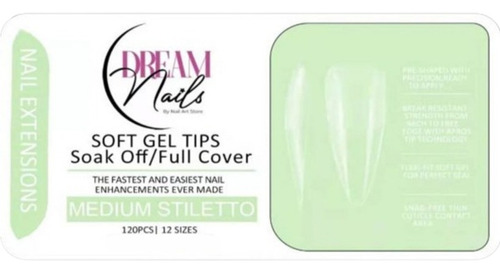 Tips Soft Gel - Medium Stiletto (120pcs) - Dream Nails