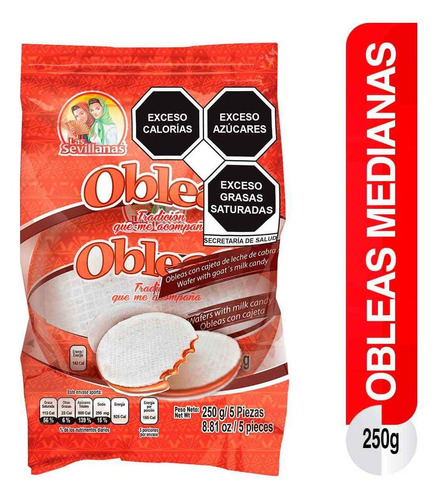 Imagen 1 de 1 de Obleas Las Sevillanas Medianas 5 Pieza 250g