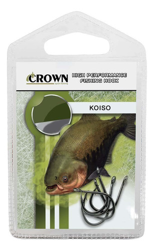 Anzol Pesca Crown Koiso Número 16 Aço Forjado Cartela C/ 5un