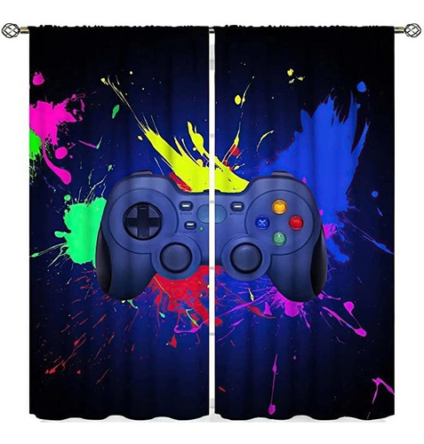 Gy Kids Gamepad Cortina De Ventana Moderna Gamer Cortinas D