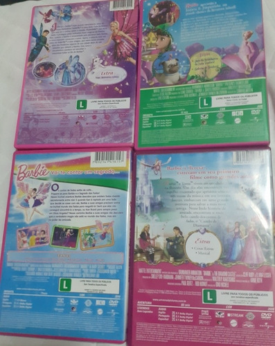 Dvd Coleção Barbie P/menina/kit C/4 Dvd/novo/original/