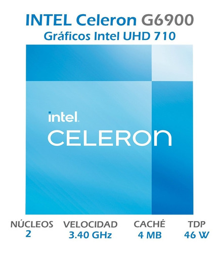 Procesador Intel Celeron 12va Gen G6900 3.4 Ghz Lga 1700