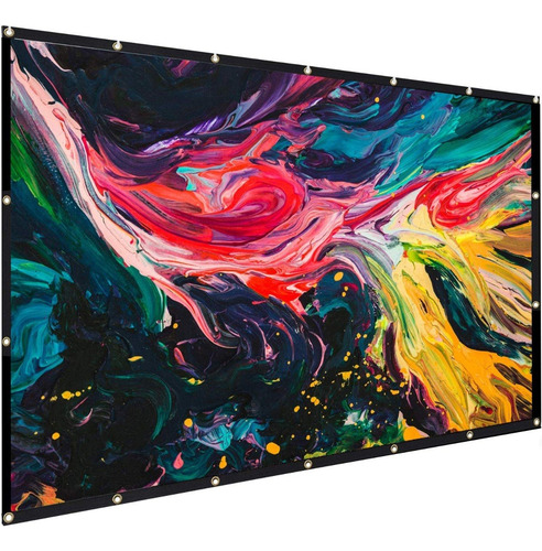 Pantalla Para Proyector 84 Pulgadas Frontal Plegable Calidad HD | Proyección Clara y Nítida | Tela de Poliéster Resistente | Ideal Para Cine en Casa, Presentaciones y Videojuegos