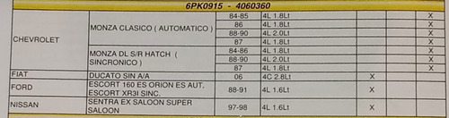 Correa Aire/a - 6pk915 / Chevrolet Monza -aut-/sincrónico 