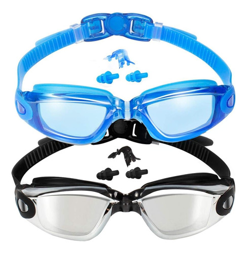 Gafas De Natación Unisex Eversport X2u Negro Y Azul