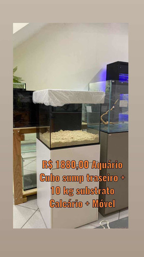 Imagem 1 de 10 de Aquario 100l Marinho + Móvel E Substrato Aquaproject