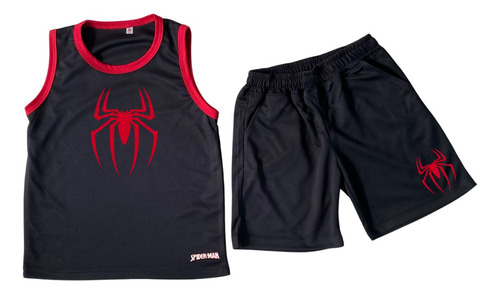 Conjunto Deportivo Short Camiseta Niño Spiderman Araña