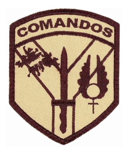 Parche Militar Bordado Comp De Comandos 601 Y 602 Coyote