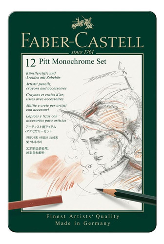 Lápices Faber-castell Pitt Monochrome 12 Pzas