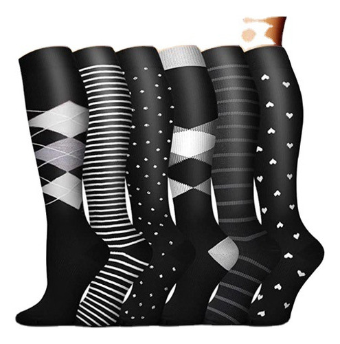 6 Pares De Calcetines De Compresión For Mujer Y Hombre, Qw6