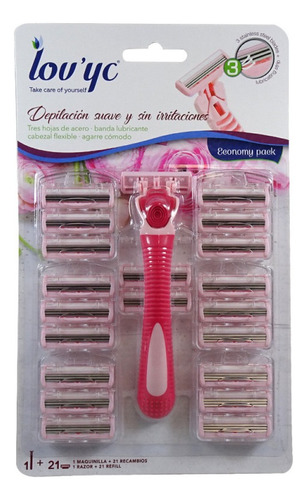 Lov'yc Afeitadora 1 U. + 21 Recambios, 3 Hojas, Mujer