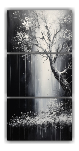 120x240cm Cuadro Decorativo Elegante En Negro Y Plateado Par