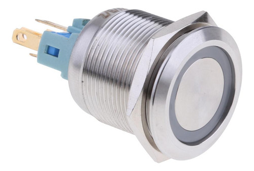 Interruptor De Botón Led De 12v Azul 22 Mm
