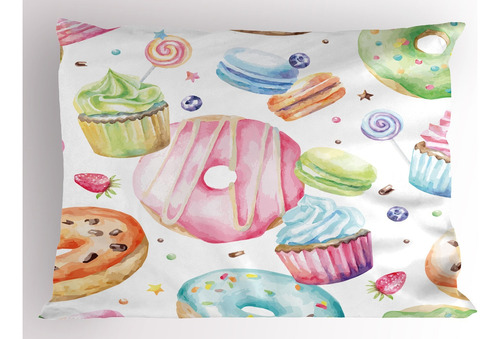 Ambesonne Dulces - Funda De Almohada, Deliciosos Cupcakes D.