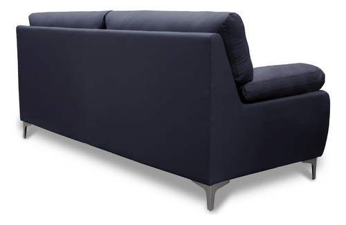 Sofa De Piel Genuina Isabela - Confortopiel Color Azul Marino