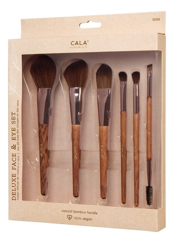 Set De Brochas De Maquillaje Bamboo 6 Piezas Cala Color Marrón