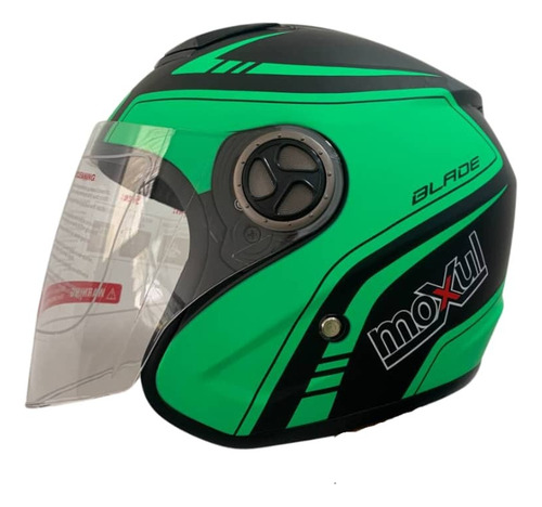 Casco Moxul Blade Negro Verde Semi Integral Talla Xl