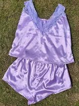 Comprar Pijama Para Dama En Tela De Seda Y Encajes Elasticos