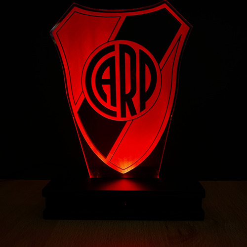 Lampara Led 3d Rgb Holograma Control Escudo De River Futbol