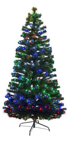 Árbol De Navidad Fibra Óptica Led Navideño Fiestas 90cm