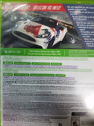 Need For Speed Rivals Xbox 360 FĂsico Original (Usado)