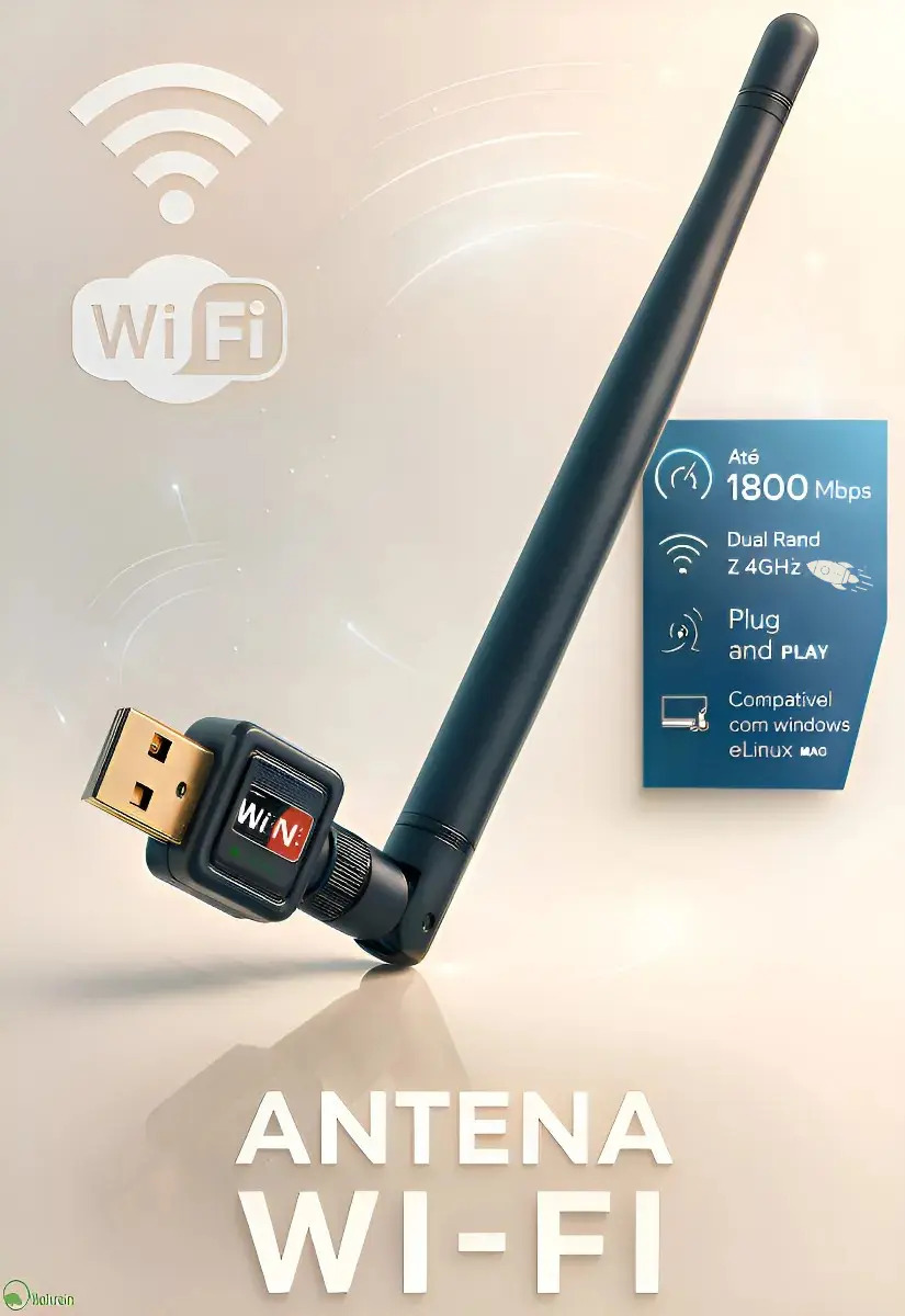Adaptador Receptor Wireless Usb Wi-fi 1200mbps Dual Band 2.4g Antena Alta Velocidade Conexão Estável Internet Rápida Para Pc Computador Notebook Instalação Fácil Plug Play Bahrein