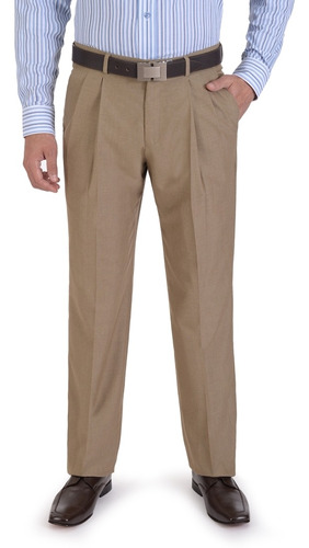 Pantalón Hombre Vestir Con Pinzas Classic Fit Recto Yale