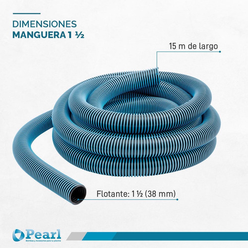 Imagen 4 de 8 de Manguera Pileta Flotante Pearl 1 1/2 15mts