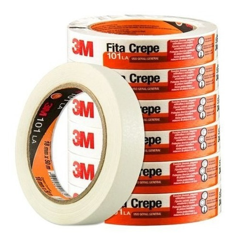 15 Rolos Fita Crepe 3m 101la 24mmx50m Nova Formula 