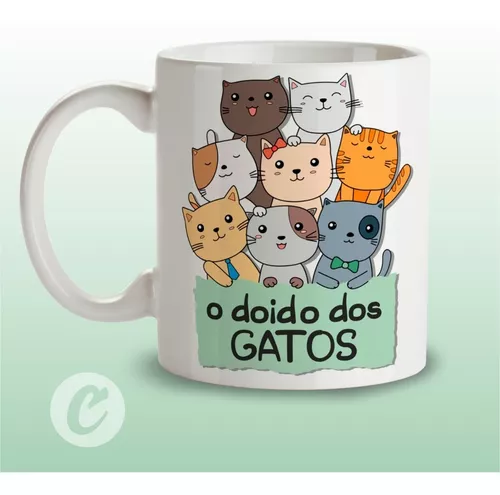 Caneca Xícara Desenho Gatinhos Gatos Gatinho Gato Pet