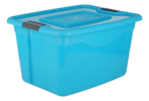 Caja Almacenamiento De Plastico Y Tapa Con Broches 19 Lts