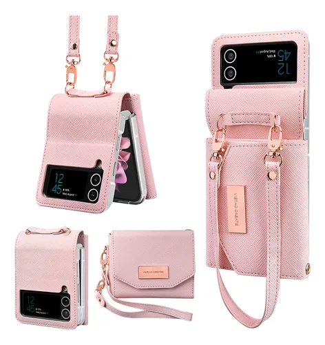 comprar Vietao-funda De Cuero Para Samsung Galaxy Z Flip 4, 3, Z4, Z3, Z Flip 5, Funda De Teléfono Con Correa De Mano, Z Flip 6