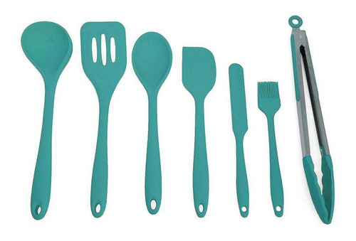 Kit De Utensílios De Silicone Com 7 Peças Verde Escuro Oikos