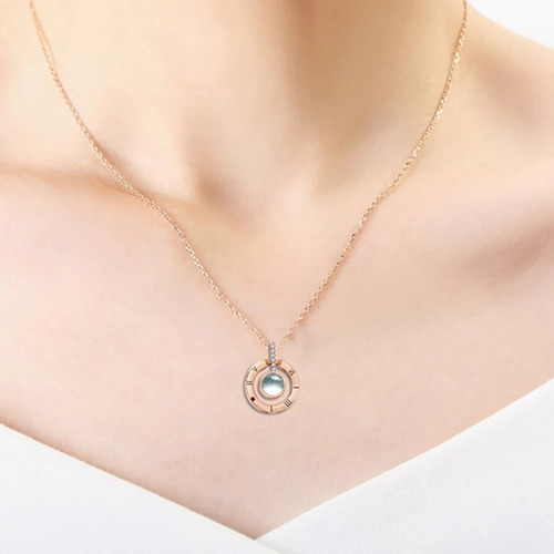 Collar Copa Zirconias Oro 18k Lam + Estuche