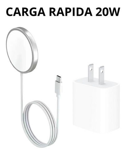 Imagen 5 de 10 de Kit Cubo 20w Tipo-c Carga Rápida + Carga Magsafe Inalambrico