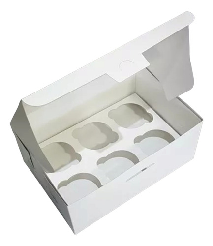 Caja Porta 6 Cupcakes/muffins-sin Visor-pack X 5. Fullfesta