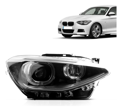 Farol Bmw Série 1 2013 2014 15 Com Xenon E Led Lado Direito