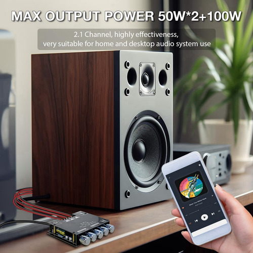 Placa Amplificadora De Audio De 50wx2 Y 100w 2.1 Canales Con