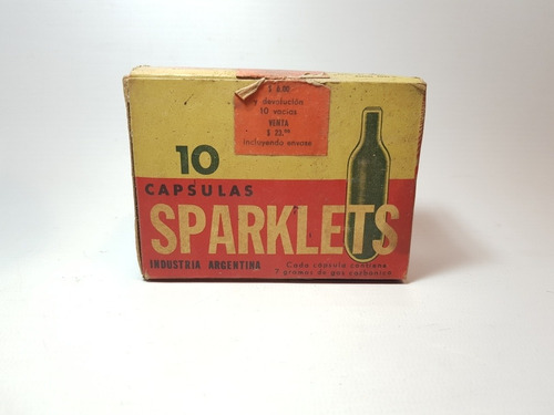 Antiguo Sifón Sparklet Caja Cargad Sin Uso Ro 1922