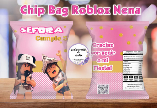 Bolsitas Golosineras Chips Bags Roblox Nena X30 Cumple Candy