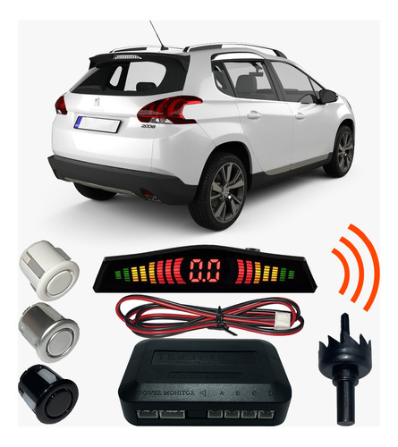 Sensor Estacionamento Ré Peugeot 2008 Com Display 4 Pontos